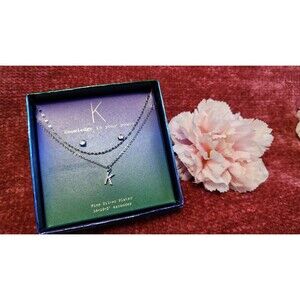 A NEW DAY INITIAL/LETTER K SILVER PLATED NECKLACE